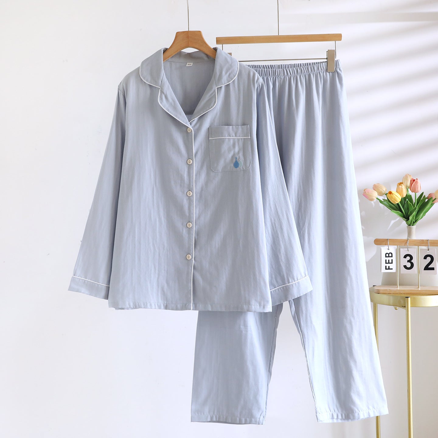 Double Pure Cotton Gauze Pajamas Women's Suit