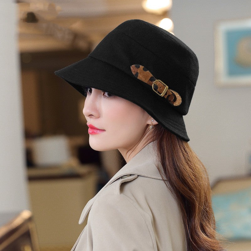Dome Brim Ceremony Winter Bucket Hat All-matching Warm