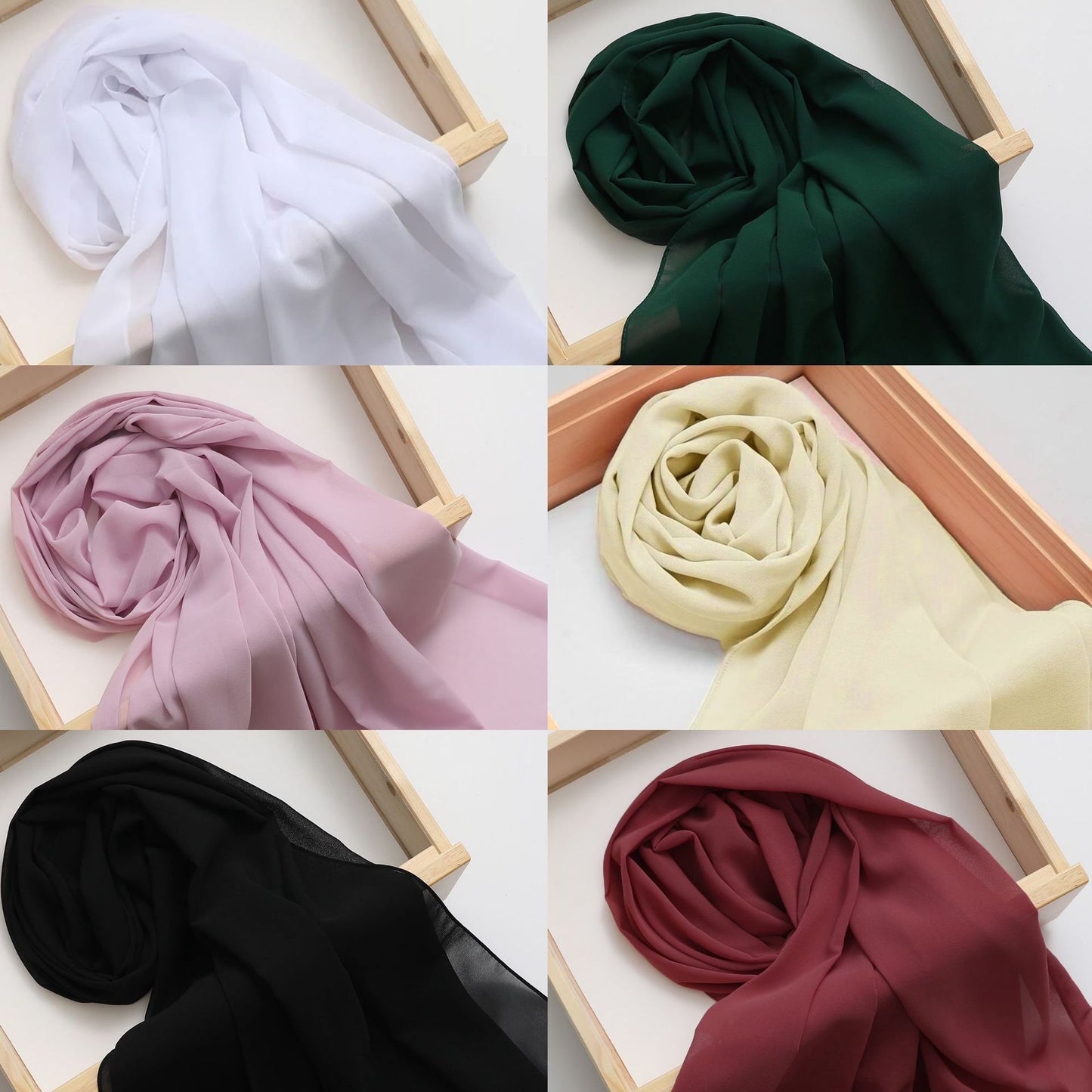 Ethnic Style High Quality Solid Color Hemp Chiffon Headscarf
