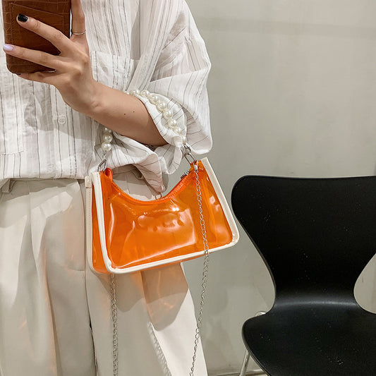Trendy Transparent Jelly Bag Women's Handbag Chain