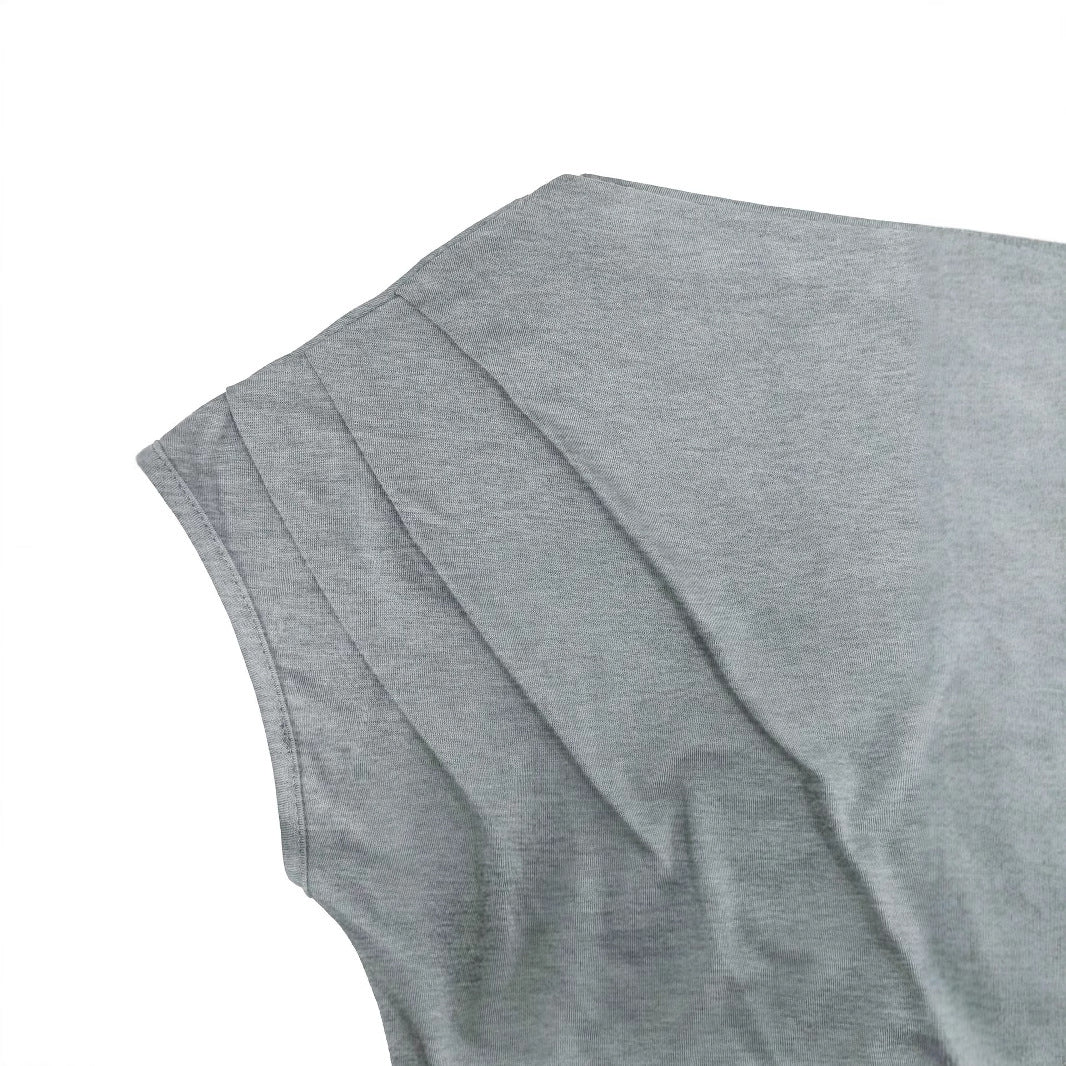 Women's Summer Solid Color Waist Pleat Off Shoulder Short Sleeved T-shirt