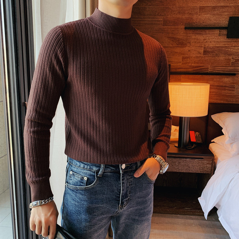 Fashion Collar Solid Color Sweater Sweater