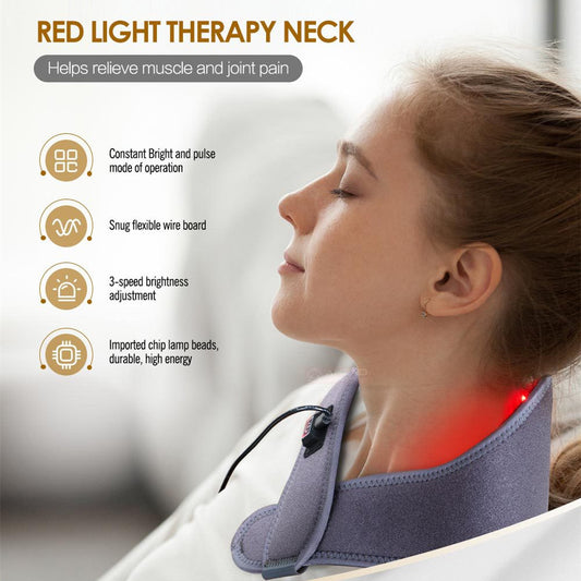LED Far Infrared Phototherapy Neck Massager Hot Compress Warm Red Light Belt