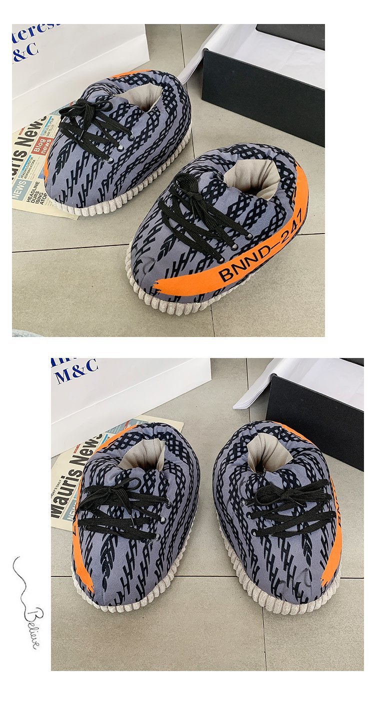 Large Size Cotton Slippers Fashion Cotton Boots Fat Home Bread Shoes