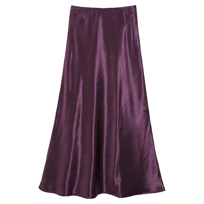 Skirt Womens Autumn High-Waisted Slimming A-Line Skirt