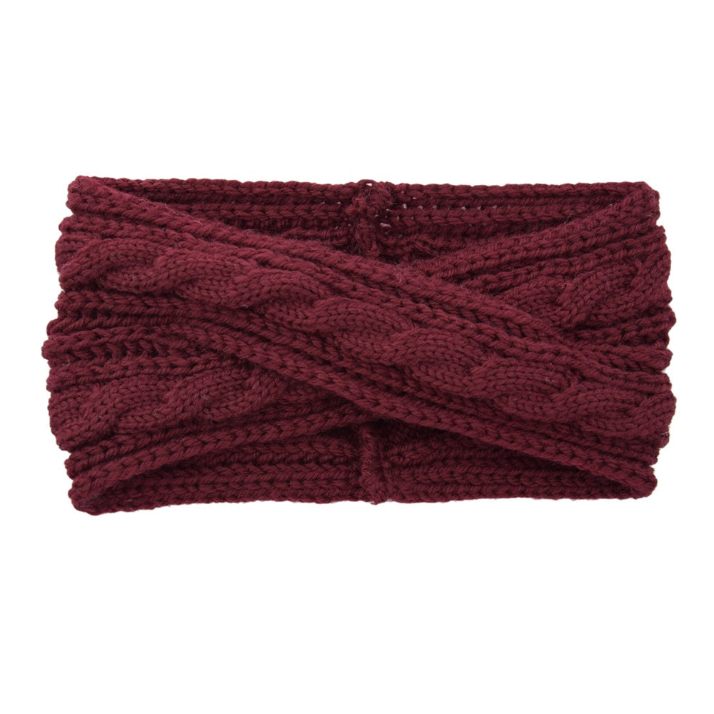 European And American Knitting Twist Cross Wool Hair Band