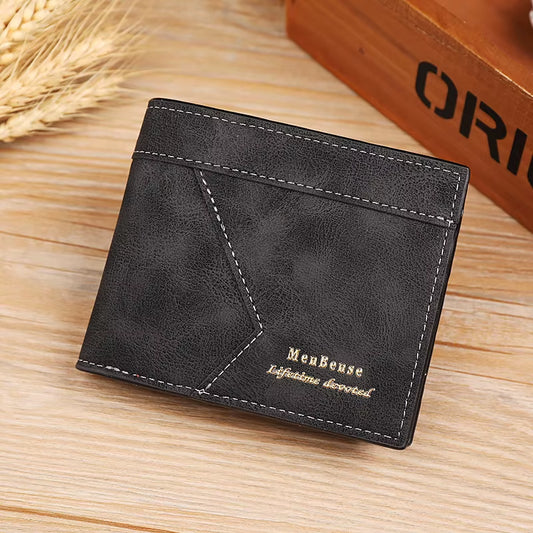 Men'S Leather Wallet Short Brand Luxury Men'S Wallet Credit Card 2023 Top Vintage Male Small Wallet Coin Purse Brand Wallet