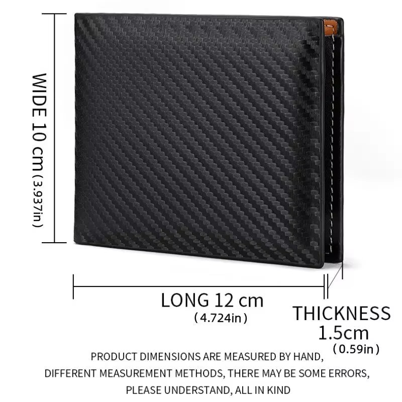 New Shot Carbon Fiber Short Wallet Men'S Card Bag Integrated Zipper Change Coin Purse Bag Holder Credit Card Holders
