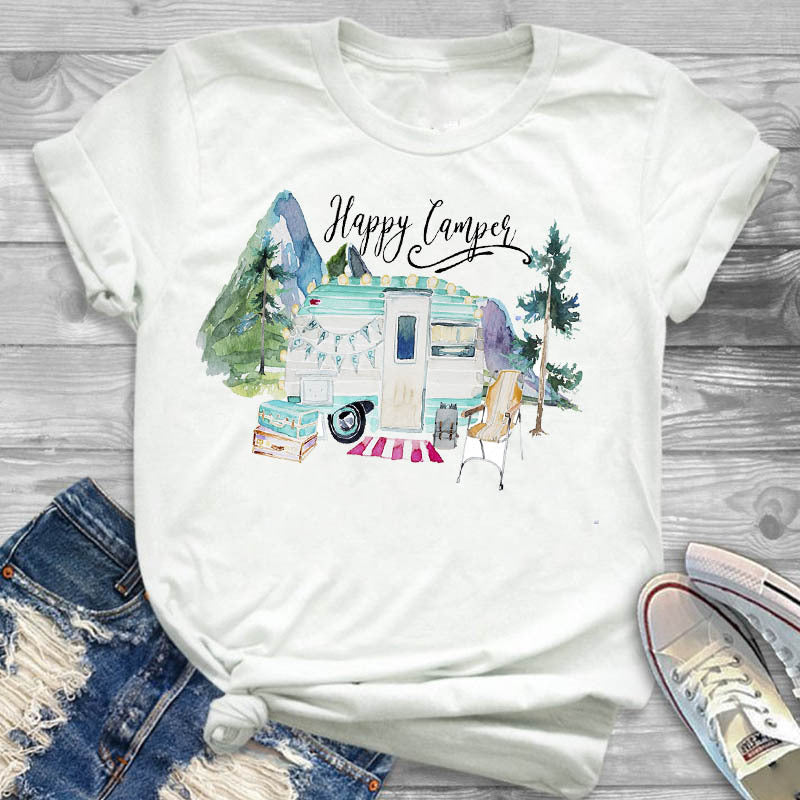 Women's Personalized Letter Printed T-shirt