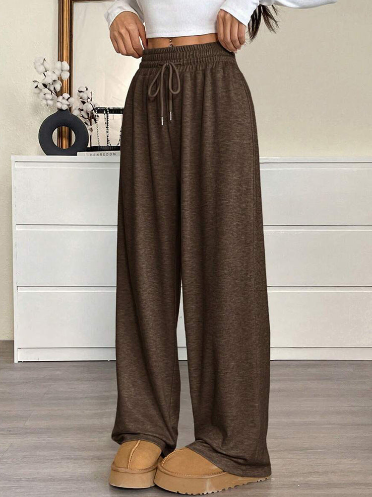 Solid Color Women's Clothes Casual Pants Loose Commuter Trousers