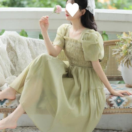 New French-style Elegant Waist-cinching Womens Dress