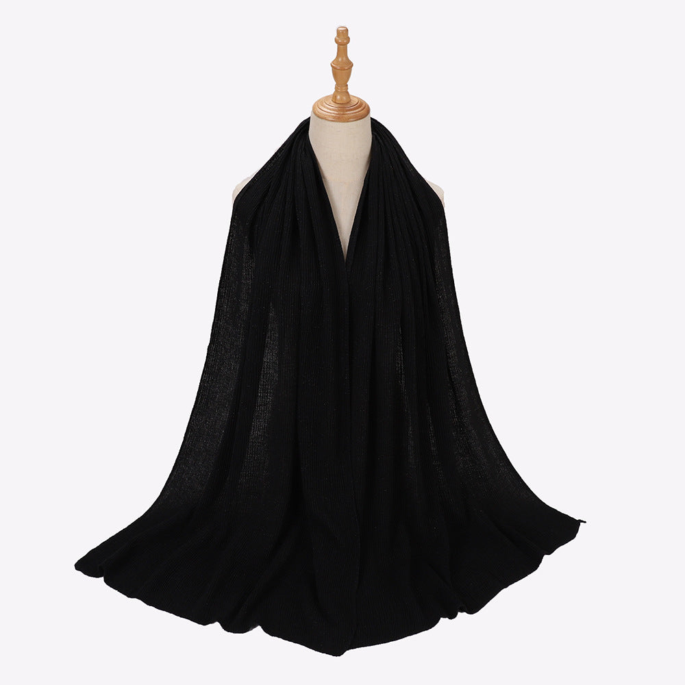 Silver Silk Crumpled Toe Scarf