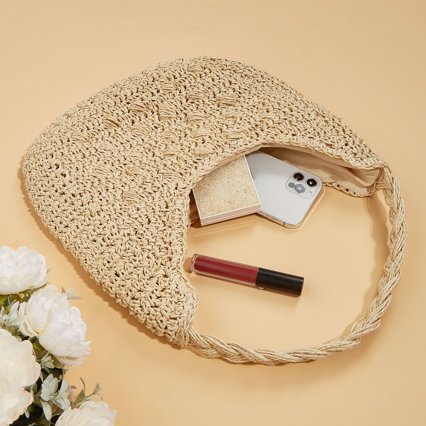 New Sen Straw Woven Bag Fashion Handheld Girl
