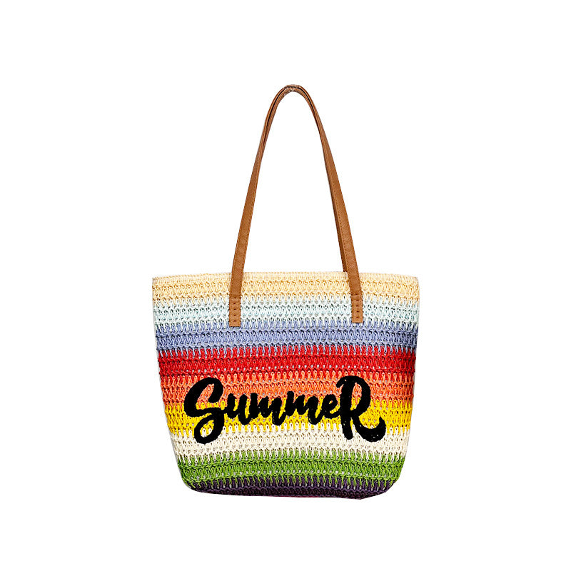 Straw-woven Womens Large-capacity Shopping Bag