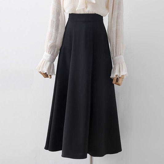 Simple Black Suit Skirt Women's High Waist Slimming