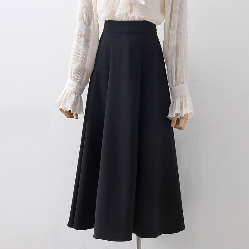 Simple Black Suit Skirt Women's High Waist Slimming