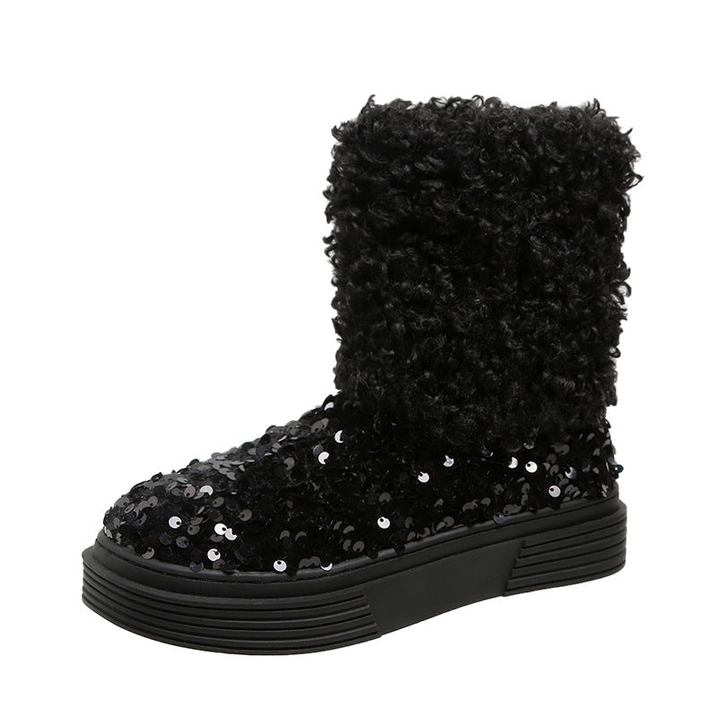 Winter New Style Short Tube Slip On Cotton Shoes