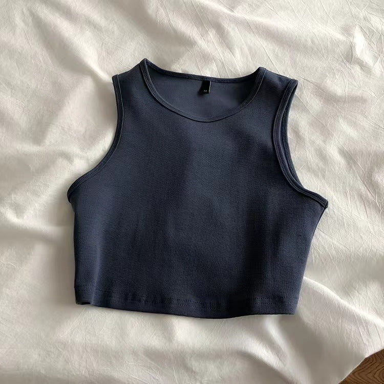 Women's short waistcoat with exposed navel