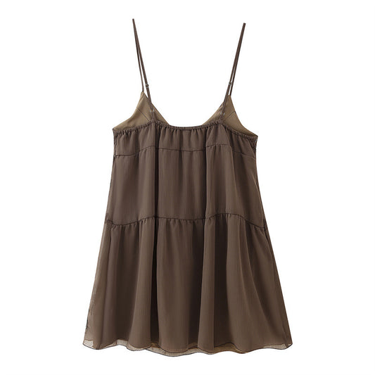 V-neck Beaded Sequins Embroidered Slip Top