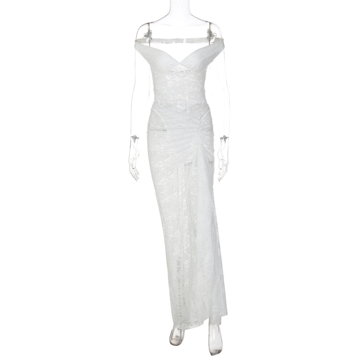 Seamless Ring-shoulder Backless Jumpsuit And Maxi Dress Set For Women