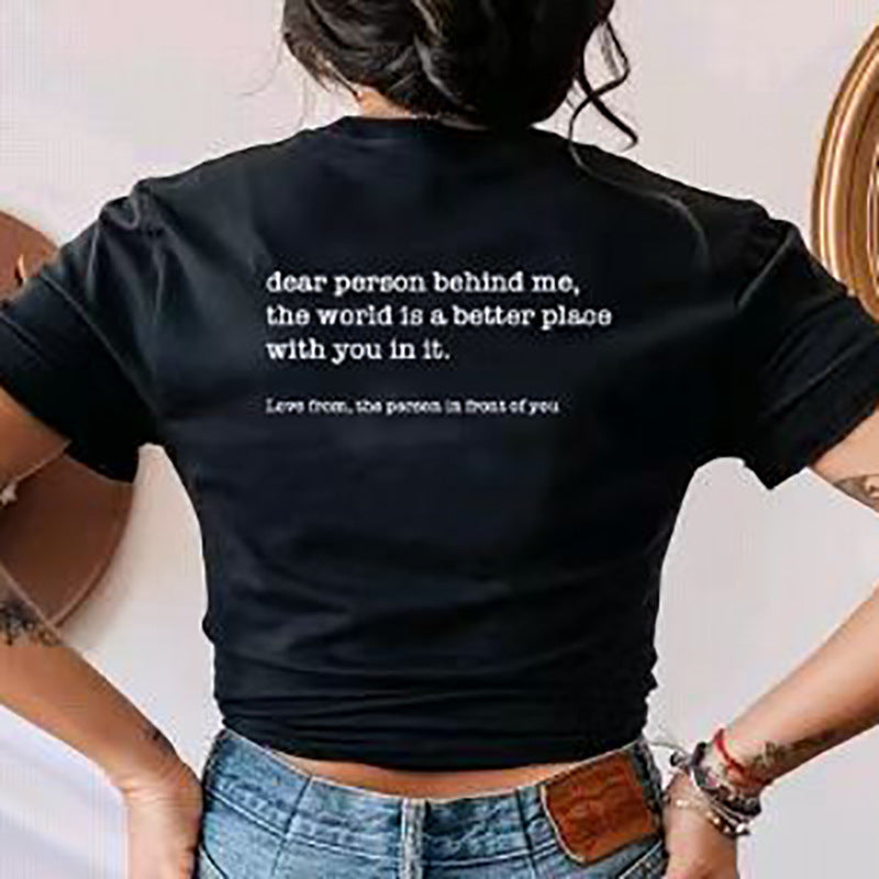 T-shirt med korte ærmer og print til kvinder