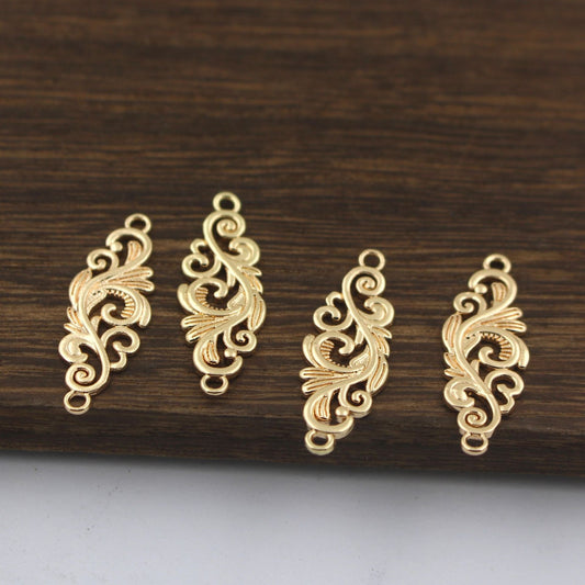Cast Copper Color Retaining Gold Hollow Pendant