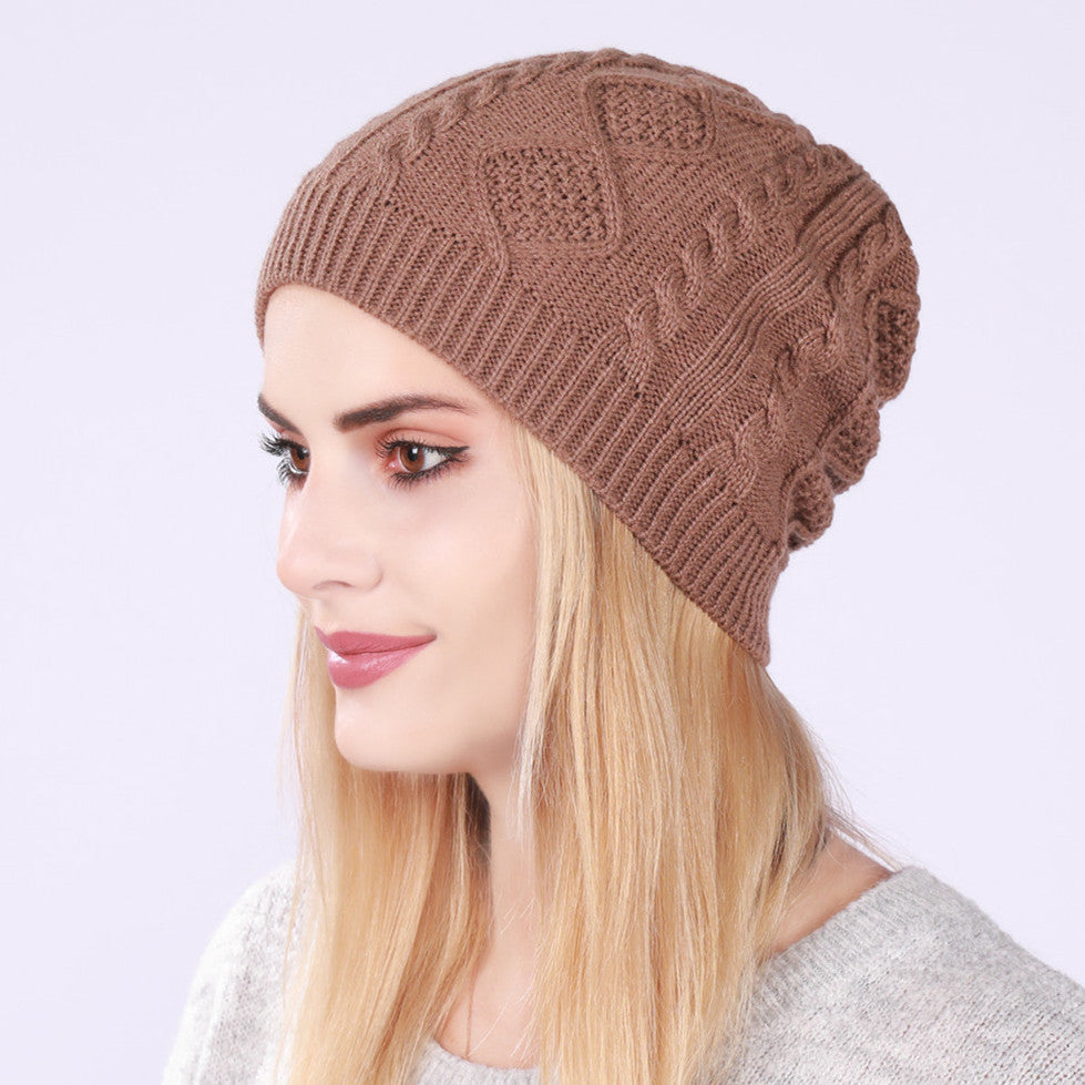 New Pleated Fleece Men's And Women's Knitted Pullover Hat