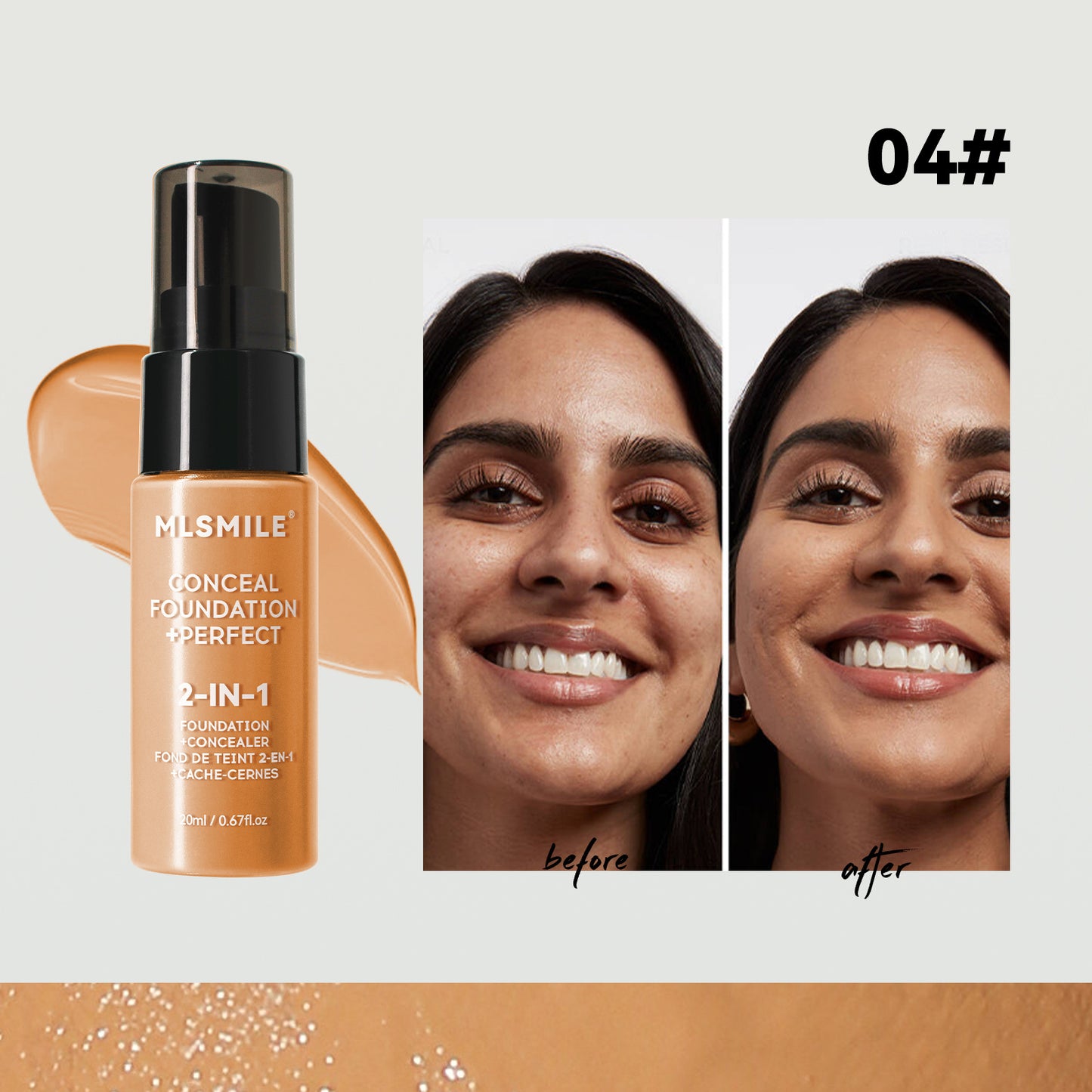 Long Lasting Smear-proof Makeup Waterproof Sweat-proof Easy To Push Open Oil Control Concealing Foundation