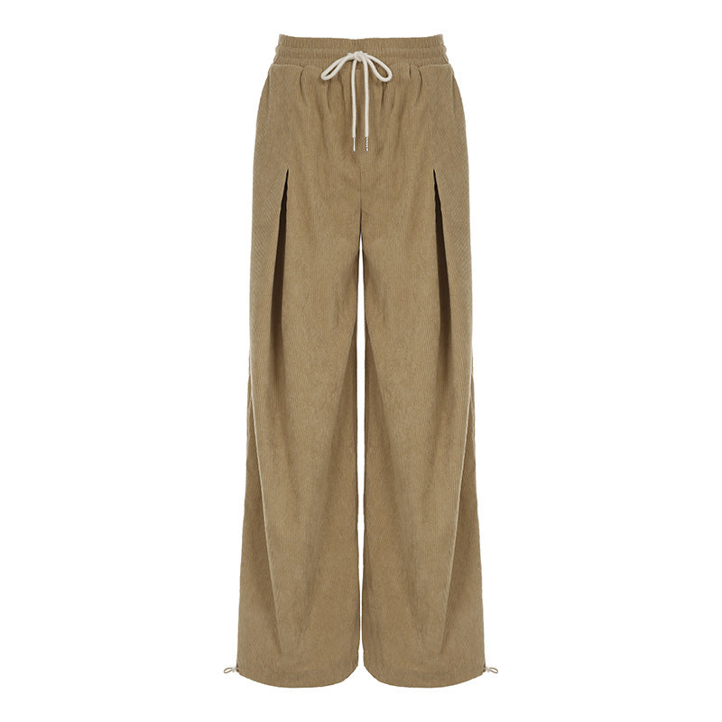 Cross-border European And American New Corduroy Knitted Wide-leg Pants