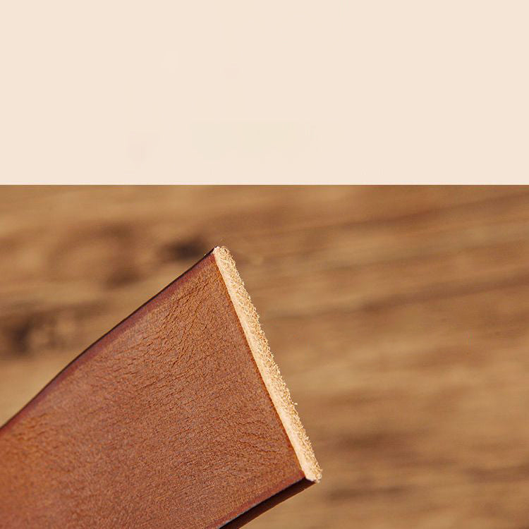 Cowhide Handmade Vintage High-end Trendy All-match Jeans Belt