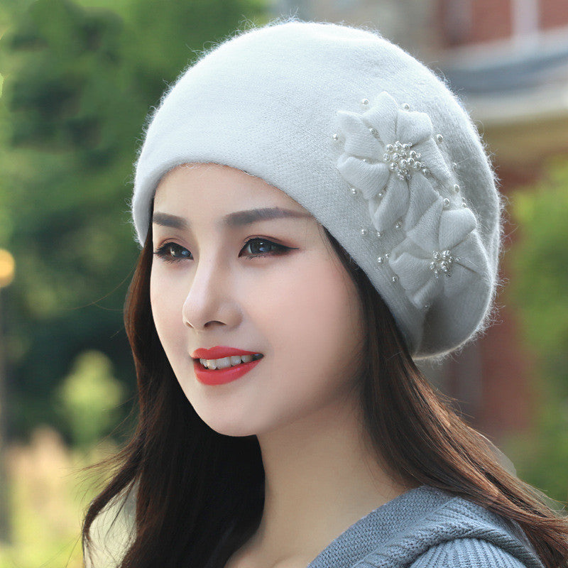 Women's All Match Fleece Warm Rabbit Wool Beanie