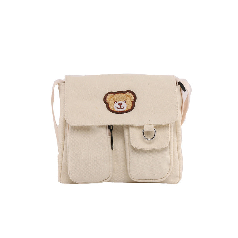 Cute Bear Japanese Girl One-shoulder Canvas Messenger Bag