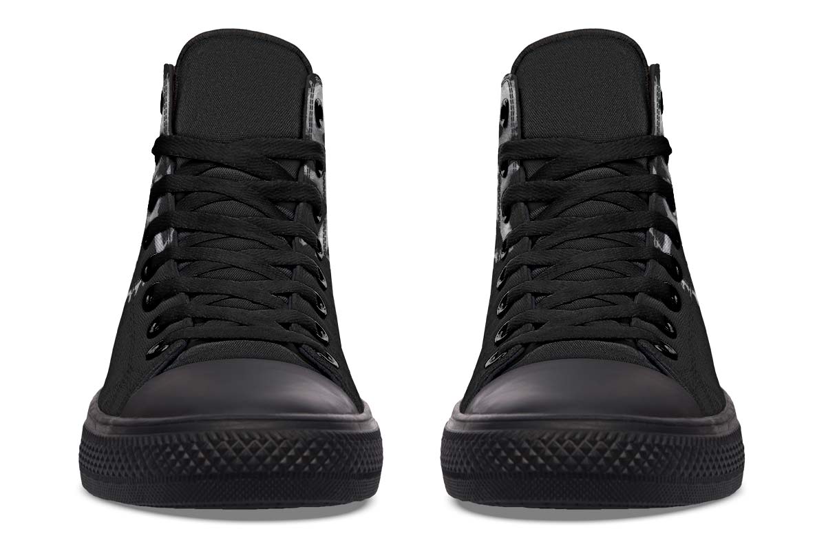 Men's And Women's Fashion Color Printing High-top Canvas Shoes