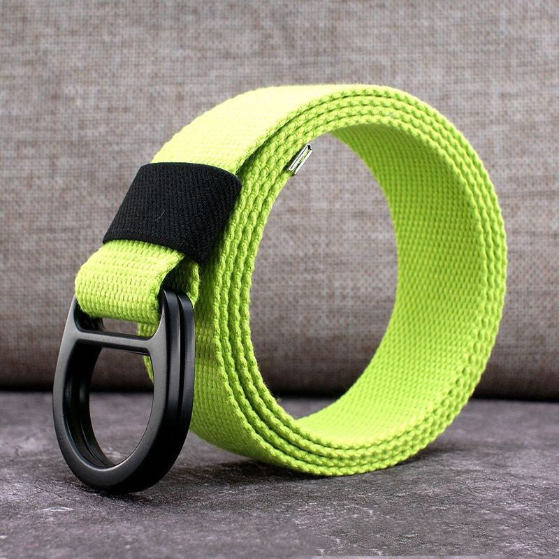 Men's Outdoor Leisure Canvas Belt Double Ring Buckle