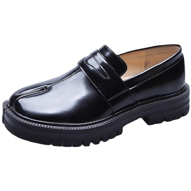 Autumn New Authentic Leather Split-toe Shoes Slip-on