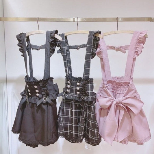 Japanese Style Lace Ribbon Bow Strap Dress