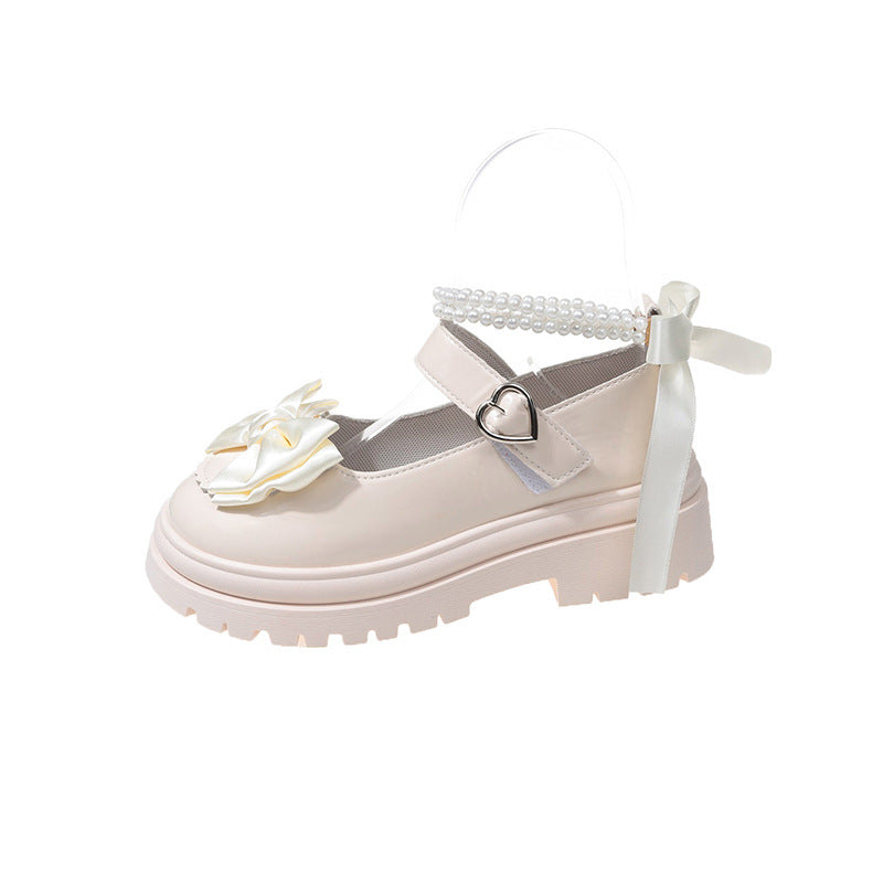 Vintage Bow With Skirt Japanese JK College Style Shoes