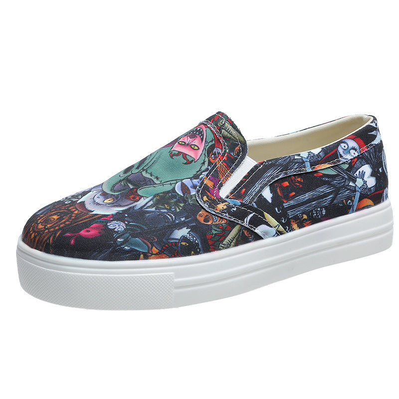 Casual Large Size Canvas Shoes Women's Flat Bottom