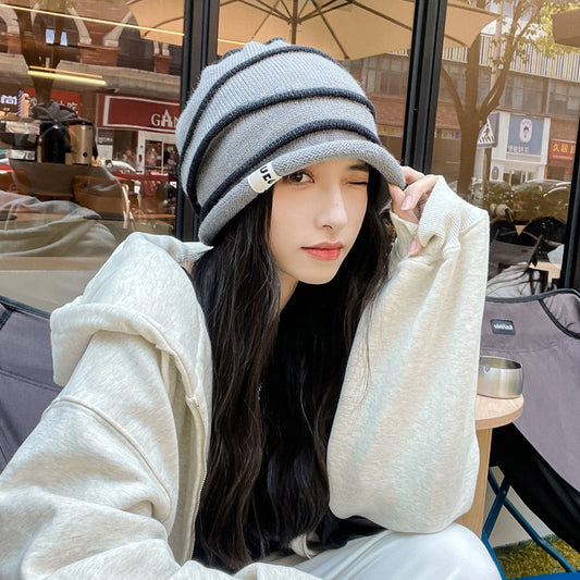Water Ripple Knitted Woolen Yarn Bag Cap
