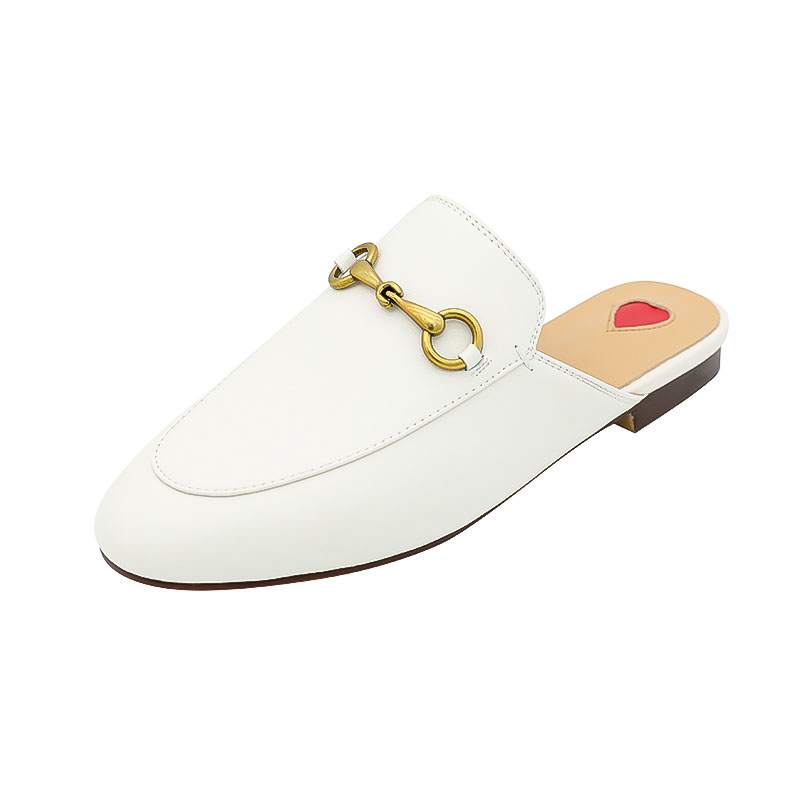 Horsebit Baotou Half Slippers Women's Outer Wear Leather Sandals