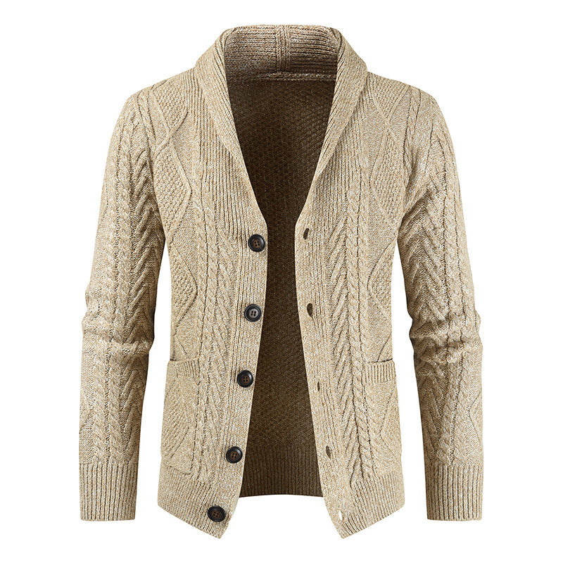 Fashionable Loose-knit Thickened Men's Sweater Coat