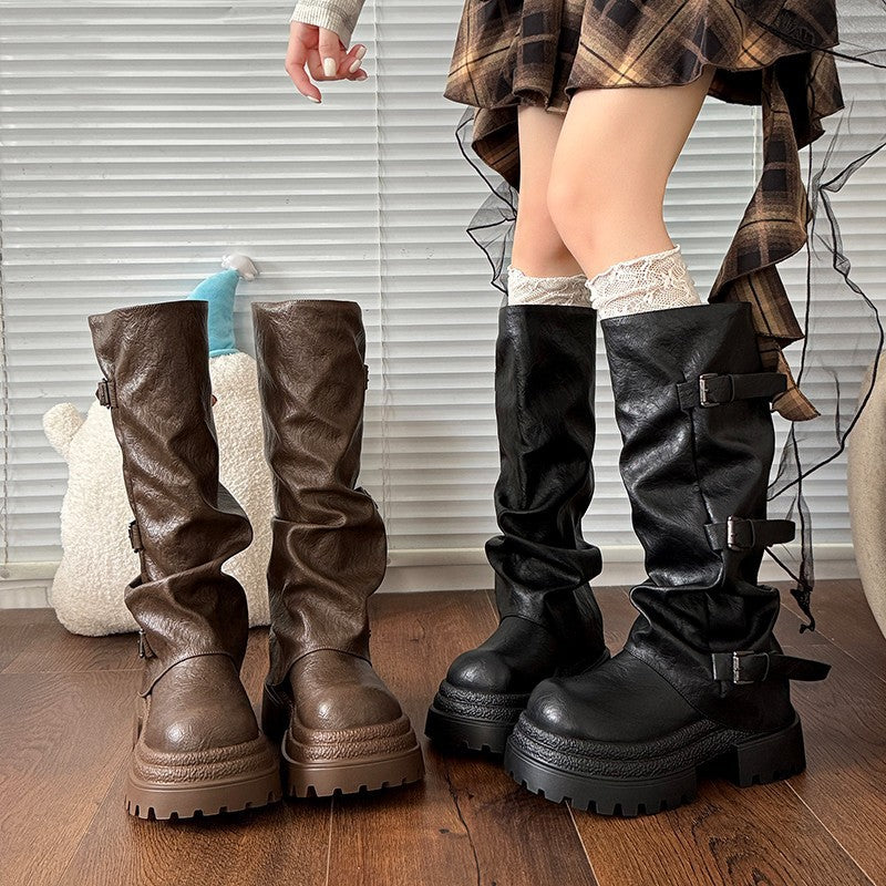 Women's Thick Bottom Increased By Knight Boots