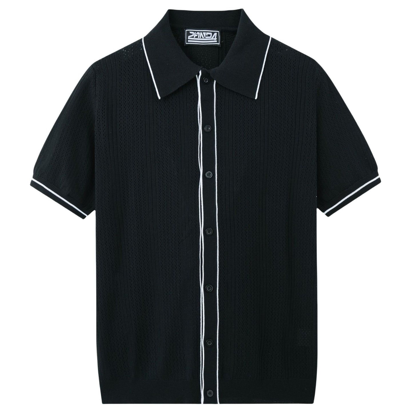 Men's Short-Sleeve Knit Top Cardigan Polo Shirt
