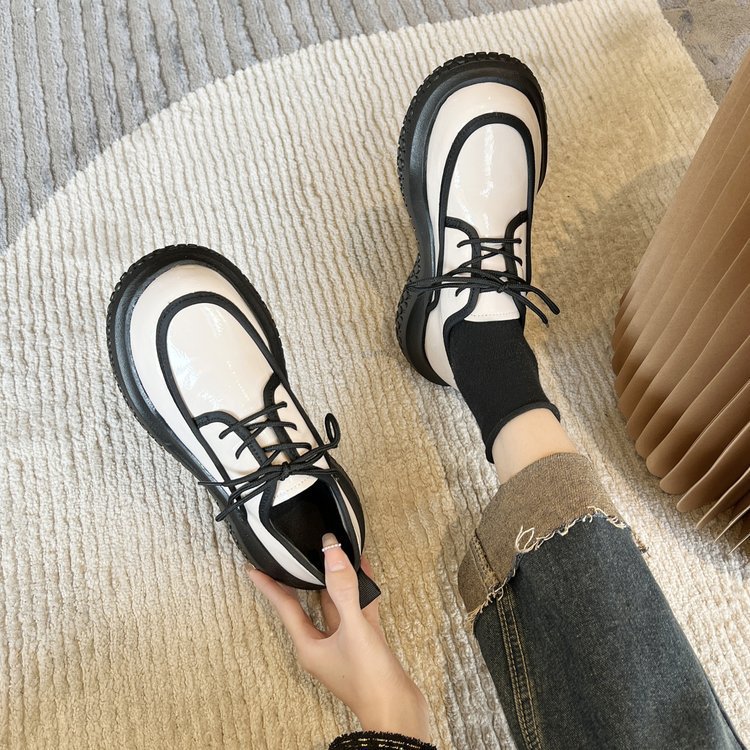 Women's Fleece All Match British Style Leather Shoes
