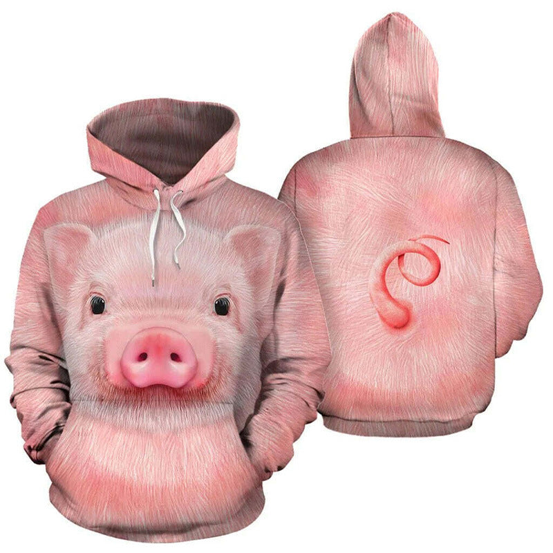 3D Printed Hooded Long Sleeve Sweater
