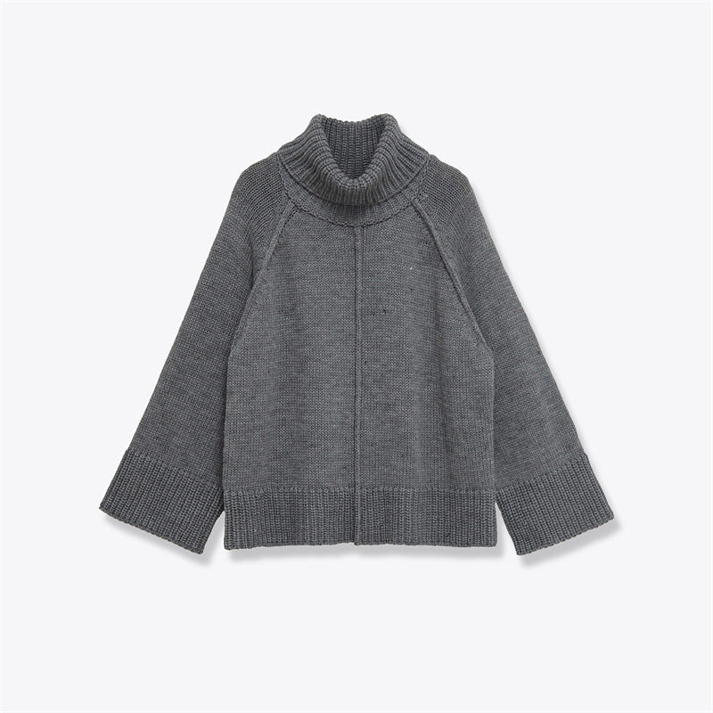 Women's Casual Loose Stand-neck Knit Sweater