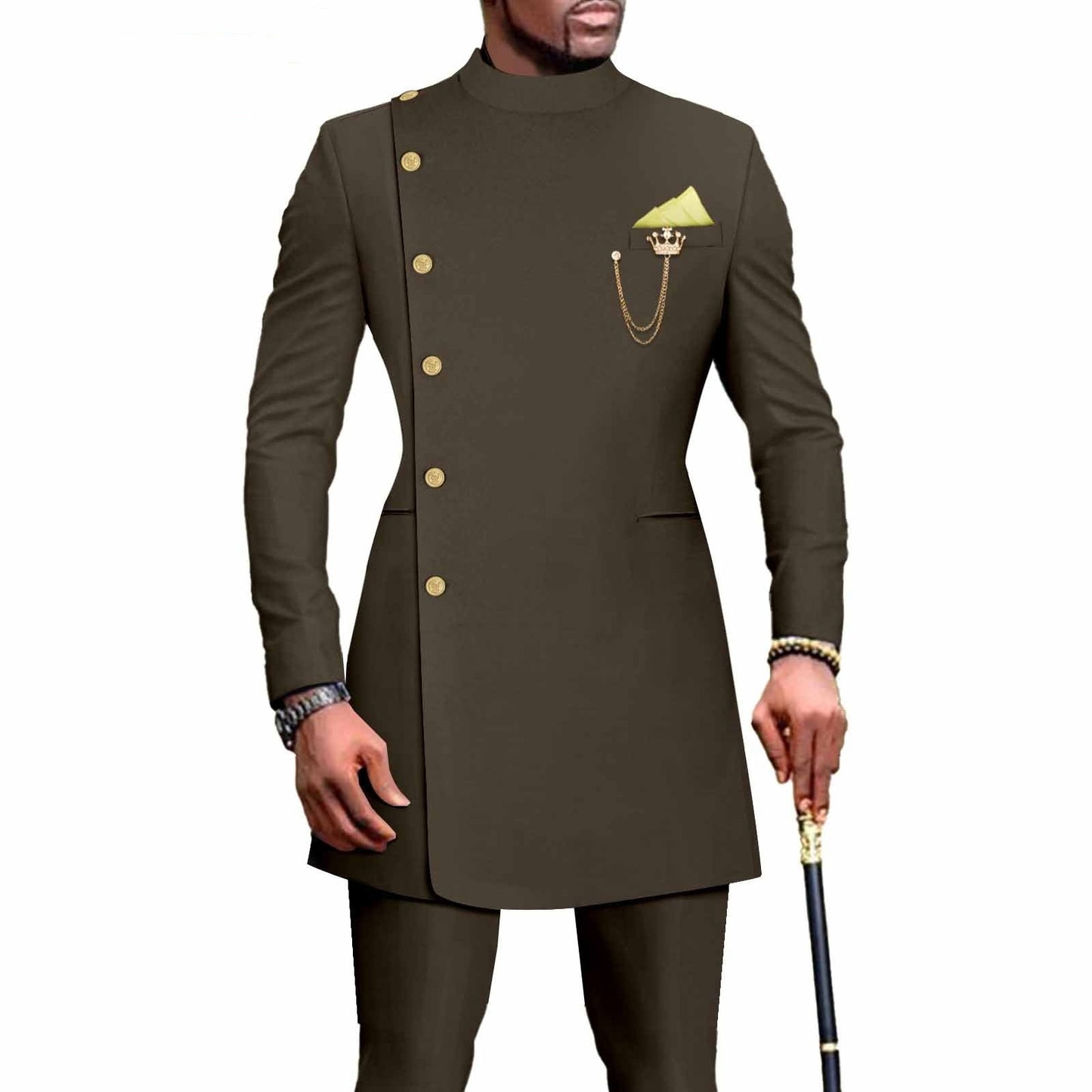 African Men's Leisure Chain Two-piece Set