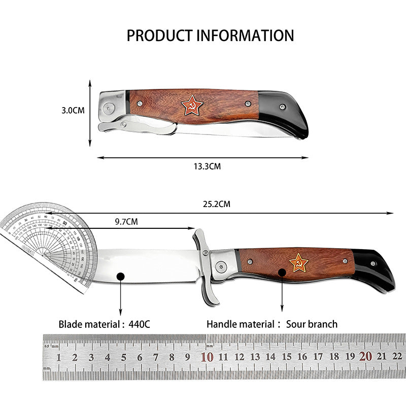 Multi-function Folding High Hardness Camping Survival Outdoor EDC Fruit Knife