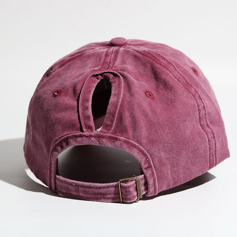 Washed Cotton Curved Brim Outdoor Sports Ladies Summer Sun Hat