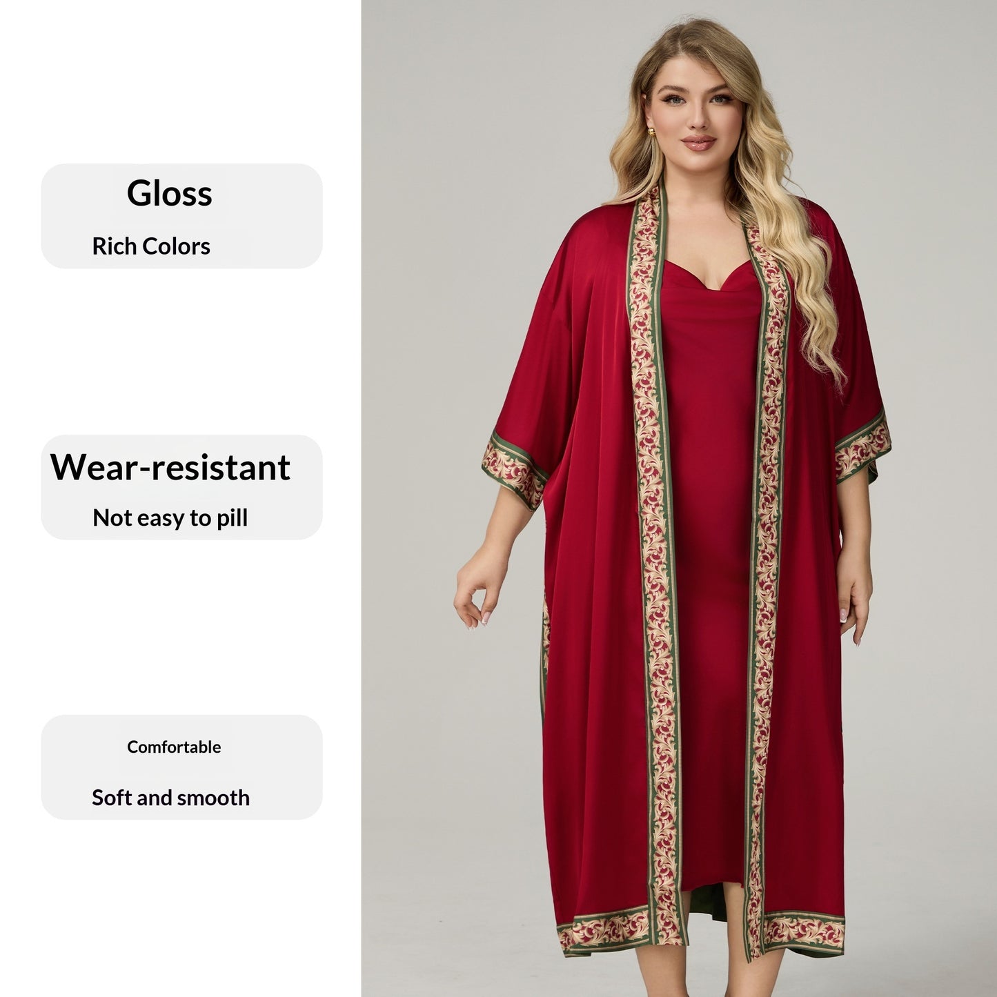 Plus-size Satin Nightgown For Women With Straps